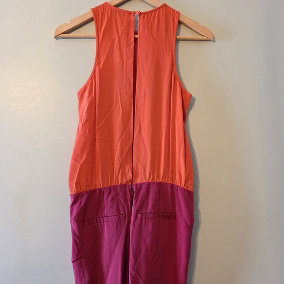 Tibi Silk Crew Neck Colorblock Two Tones Feminine Women's Jumpsuit Size 2 - Picture 14 of 16